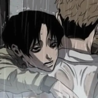 ➖ anime, rain, hug, killing stalking telegram sticker