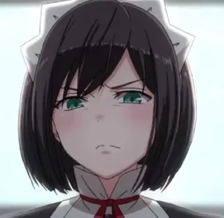 ♥ anime, maid, angry, expression, cartoon telegram sticker
