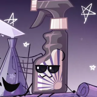 😎 spray bottle, cleaning, cartoon, sunglasses telegram sticker