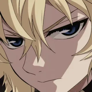 ⚓ anime, manga, blond włosy, niebieskie oczy, portret, zbliżenie telegram sticker