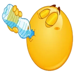 💧 Emoji, Boire, Eau, Hydraté, Jaune, Dessin animé whatsapp sticker