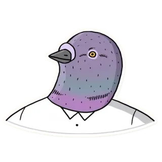 😐 Taube, Vogel, Anzug, Tier, Aufkleber telegram sticker