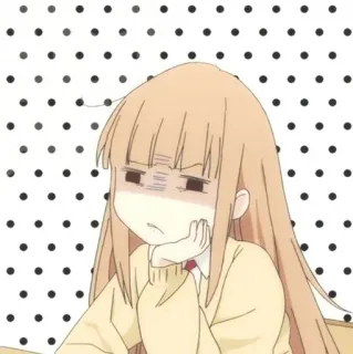 🥕 Anime, Mädchen, gelangweilt, Cartoon, Illustration, Charakter whatsapp sticker