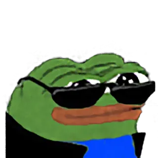 😎 Pepe the Frog 青蛙, 太阳镜, 表情包, 酷 telegram sticker