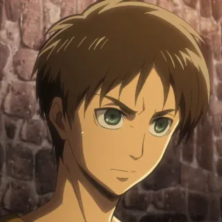 🗡 Eren Yeager Attack on Titan Anime, Mangá, Eren, Eren Yeager, Ataque dos Titãs, Shonen, Personagem whatsapp sticker