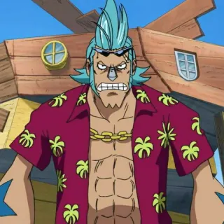 🤖 Franky One Piece アニメ, サイボーグ, 海賊, ワンピース, フランキー, キャラクター telegram sticker