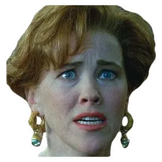 😳 mulher, rosto, assustada, expressão, filme whatsapp sticker