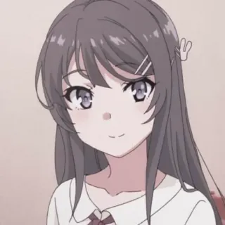 🙂 Mai Sakurajima Rascal Does Not Dream of Bunny Girl Senpai Anime, Bunny Girl Senpai, Mai Sakurajima, schattig, cartoon, meisje telegram sticker