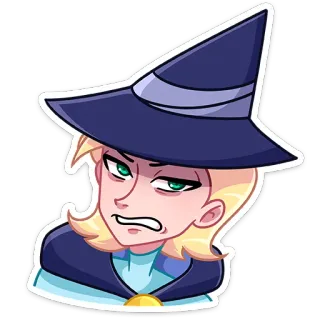 😬 Hexe, Zauberer, Magie, Halloween, Cartoon telegram sticker