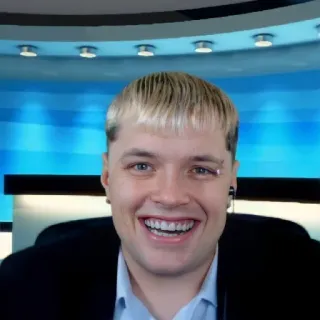 😂 Mann, Porträt, Nachrichten, blond, Lächeln telegram sticker