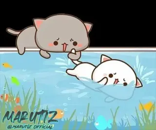 💔 MARUTIZ kucing, anak kucing, kartun, lucu, jari tengah, stiker telegram sticker
