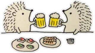 🍻 hedgehog, beer, food, toast, animals telegram sticker