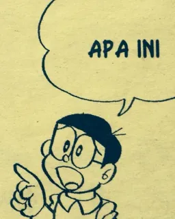 ❓ Nobita Doraemon APA INI doraemon, nobita, cartoon, anime, apa ini, question, speech bubble whatsapp sticker