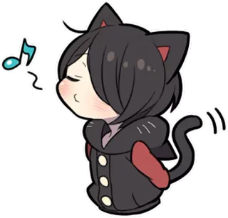 🎶 Katze, Anime, Musiknote, Chibi, Süß, Kawaii whatsapp sticker