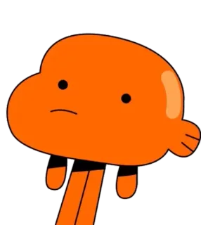 😕 Darwin Watterson The Amazing World of Gumball dibujos animados, pez, naranja, Gumball, Darwin, animado whatsapp sticker