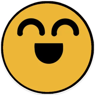 😃 Emoji, Faccina, Giallo, Felice, Cartone animato telegram sticker