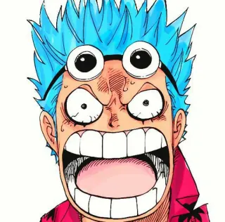 🤖 Franky One Piece アニメ, ワンピース, フランキー, 漫画, キャラクター, マンガ telegram sticker