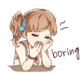 👩 boring gelangweilt, Mädchen, Anime, süß, Ausdruck telegram sticker