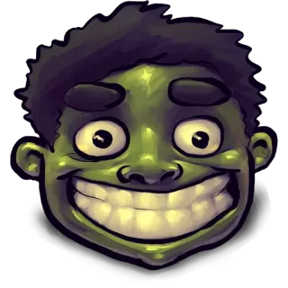 😓 dessin animé, vert, sourire, personnage, visage whatsapp sticker