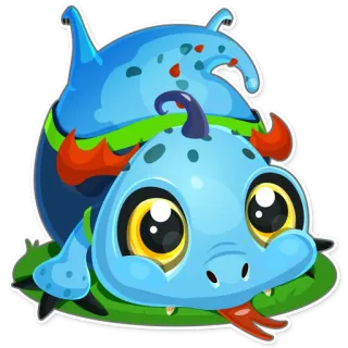 😝 การ์ตูน, สีน้ำเงิน, สัตว์ประหลาด, สัตว์, น่ารัก, ตลก, ภาพตัดปะ, ภาพวาด telegram sticker