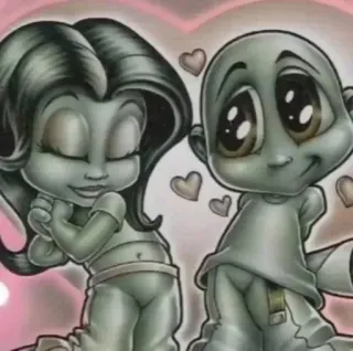🌟 love, couple, cartoon, hearts, cute, romance telegram sticker