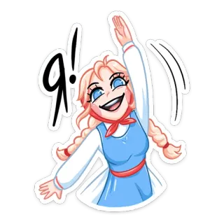 🙋‍♀️ Я! dibujos animados, personaje, animación, rubia, chica telegram sticker