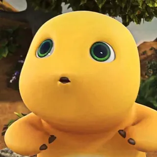 🧽 fofo, desenho animado, amarelo, dinossauro, animado telegram sticker