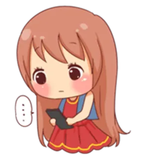 😐 漫画, 女の子, アニメ, 困惑, 心配, 考え中 telegram sticker