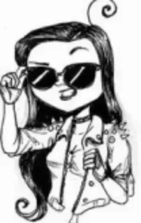 😎 Dessin animé, Fille, Lunettes de soleil, Veste, Style, Cool whatsapp sticker