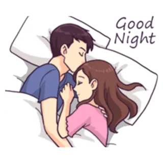 😴 Good Night coppia, amore, buonanotte, sonno, romanticismo telegram sticker
