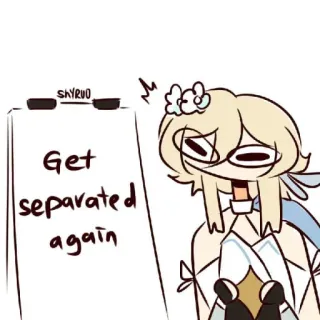 🐾 Lumine Genshin Impact Get separated again Lumine, Genshin Impact, Jogo, Anime, Sticker, Loira, Separados telegram sticker