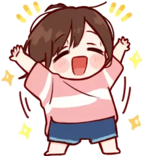 ✨ การ์ตูน, มีความสุข, การเฉลิมฉลอง, เบิกบาน, ตื่นเต้น, ผู้หญิง, จิบิ telegram sticker