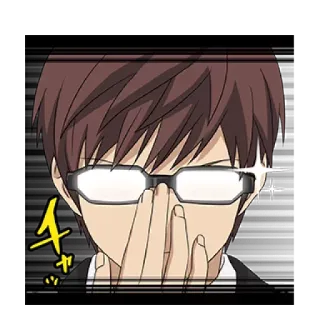 😎 チッ anime, personagem, óculos, atitude whatsapp sticker