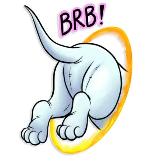 ❕ BRB! perro, animal, dibujo animado, vuelvo enseguida, portal, divertido, blanco telegram sticker