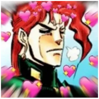 🥰 Kakyoin Noriaki JoJo's Bizarre Adventure 动漫, 爱心, 漫画, 伤心, 花京院 telegram sticker