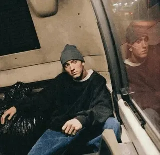 🥀 Eminem rapper, eminem, music, portrait, beanie, 90s telegram sticker