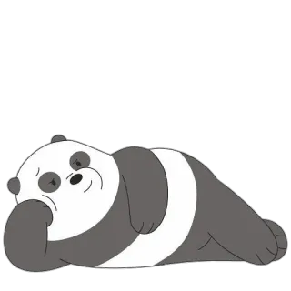 😏 Panda We Bare Bears panda, bear, cartoon, lazy, sleeping telegram sticker