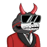 😈 дьявол, череп, мультфильм, персонаж, солнцезащитные очки telegram sticker