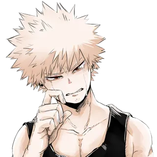 😭 Katsuki Bakugo My Hero Academia Anime, Manga, Huilend, Verdrietig, Bakugo, My Hero Academia telegram sticker
