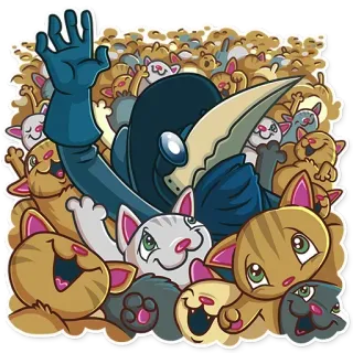 🐱 gatti, medico della peste, maschera, animali, cartoni animati whatsapp sticker