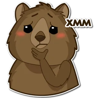 🤔 XMM animal, cute, cartoon, quokka, sad, thinking, expression telegram sticker