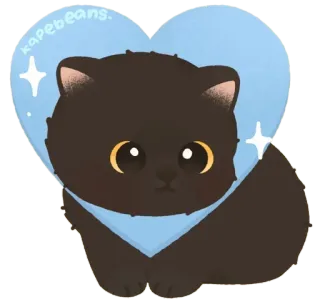 🐾 kapebeans. 猫, 子猫, かわいい, カワイイ, 動物, ペット, ハート telegram sticker