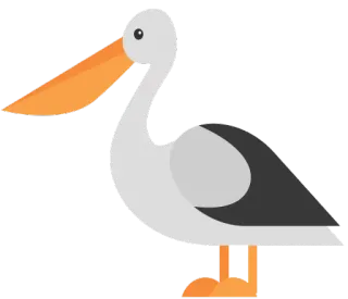 😛 пеликан, птица, животное, водная птица, мультфильм telegram sticker