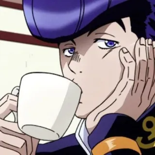 💎 Josuke Higashikata JoJo's Bizarre Adventure อนิเมะ, มังงะ, โจโจ้, โจสุเกะ, ชา, กาแฟ telegram sticker