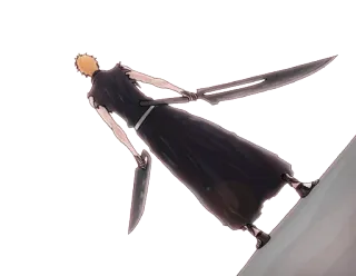 🏃 Ichigo Kurosaki Bleach Аниме, Меч, Ичиго, Блич, Персонаж, Манга, Оружие telegram sticker