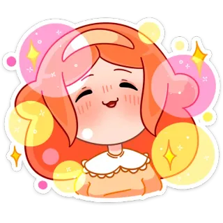 ☺️ 귀여운, 애니메이션, 소녀, 치비, 만화, 카와이, 스티커 telegram sticker