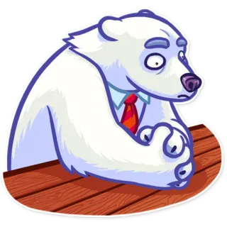 😶 oso polar, oficina, negocios, oso de dibujos animados, pegatina de oso whatsapp sticker