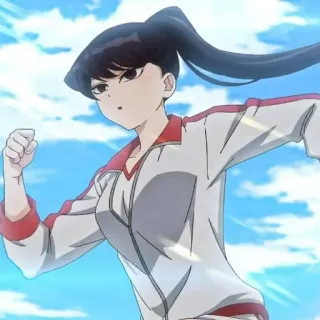 💈 Komi Shouko Komi Can't Communicate Аниме, Девушка, Komi Can't Communicate, Коми Сёко, Бег, Упражнение telegram sticker