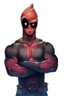 😳 Deadpool Deadpool, Marvel, Superhero, Comic book, Character, Funny, Red, Black telegram sticker