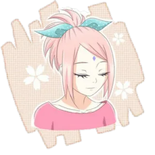 😊 Sakura Naruto anime, sticker, cartoon, sakura, naruto, fanart whatsapp sticker